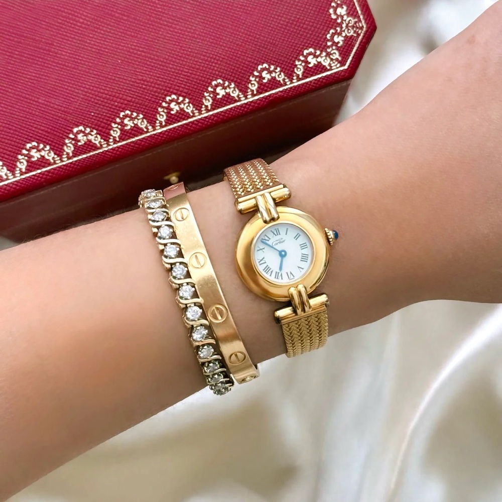 AUTHENTIC VINTAGE CARTIER GOLD WATCH - WITH BOX - Picture 3 of 7